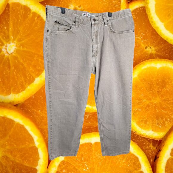 Lee Men's Khaki Denim Relaxed Fit Straight Leg Jeans Size 40x32 - Picture 2 of 8